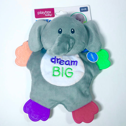 Playtex Baby Elephant Doll Teether Stuffed Crinkle Toy