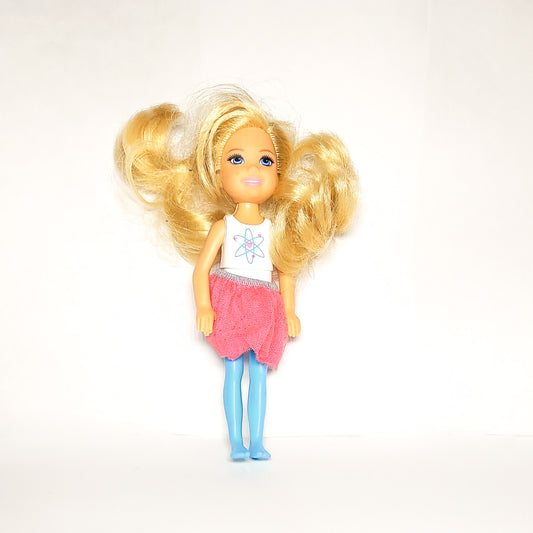 Barbie Club Chelsea Doll Blonde Hair Doll in Skirt