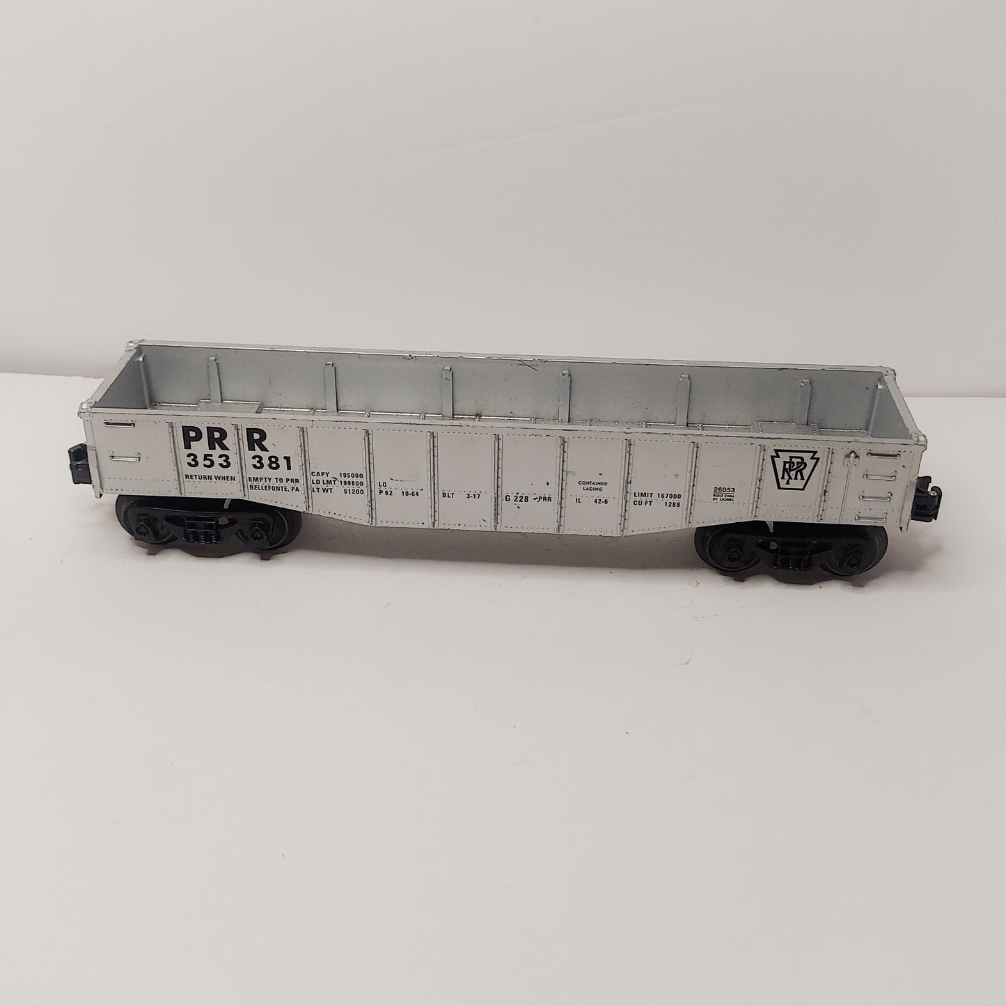 Lionel 6-26053 Pennsylvania Railroad Silver Gondola Train Car  O gauge