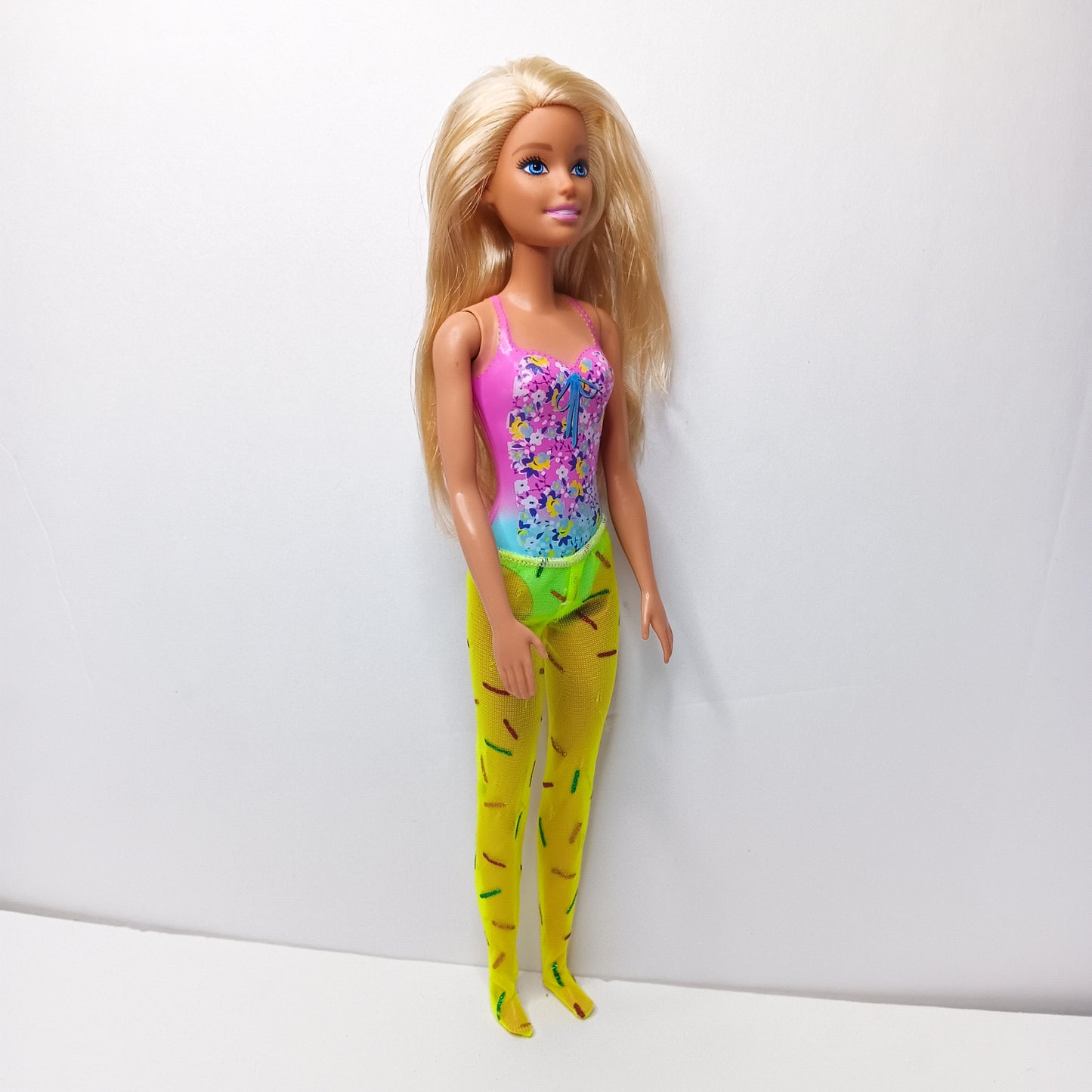 Barbie 2016 Swimsuit Pink/Blue Blonde Hair Black Streaks In Hair See Photos