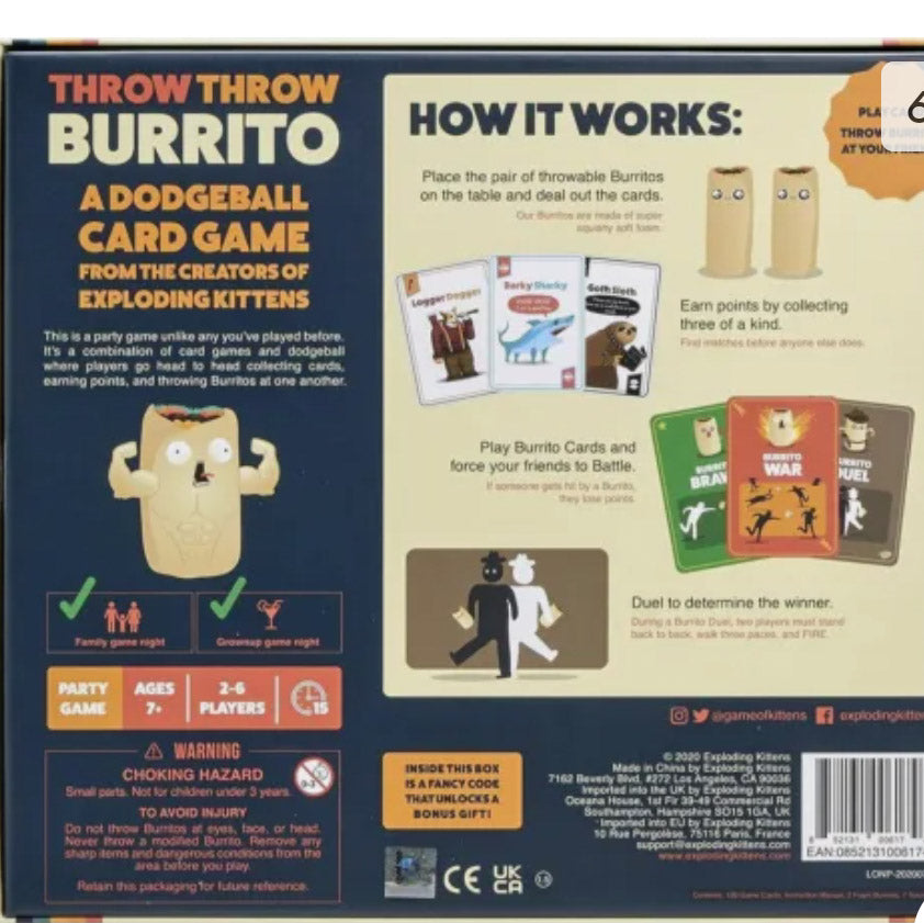 Throw Throw Burrito The Hilarious Dodgeball Card Game by Exploding Kittens