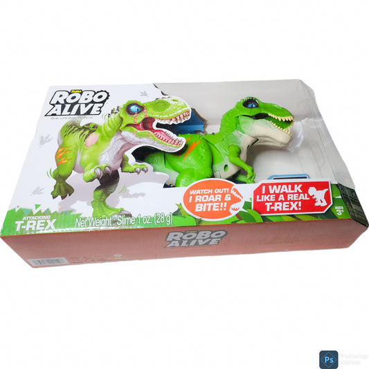 Robo Alive Attacking GREEN TRex Battery Powered Robotic Toy by Zuru