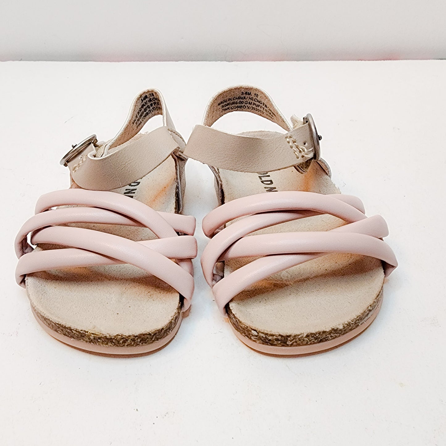 Strappy Faux-Leather Puff Sandals for Baby