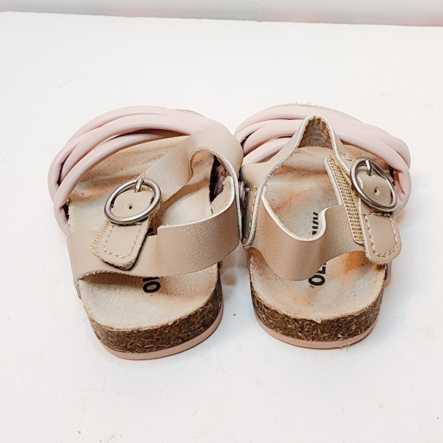 Strappy Faux-Leather Puff Sandals for Baby