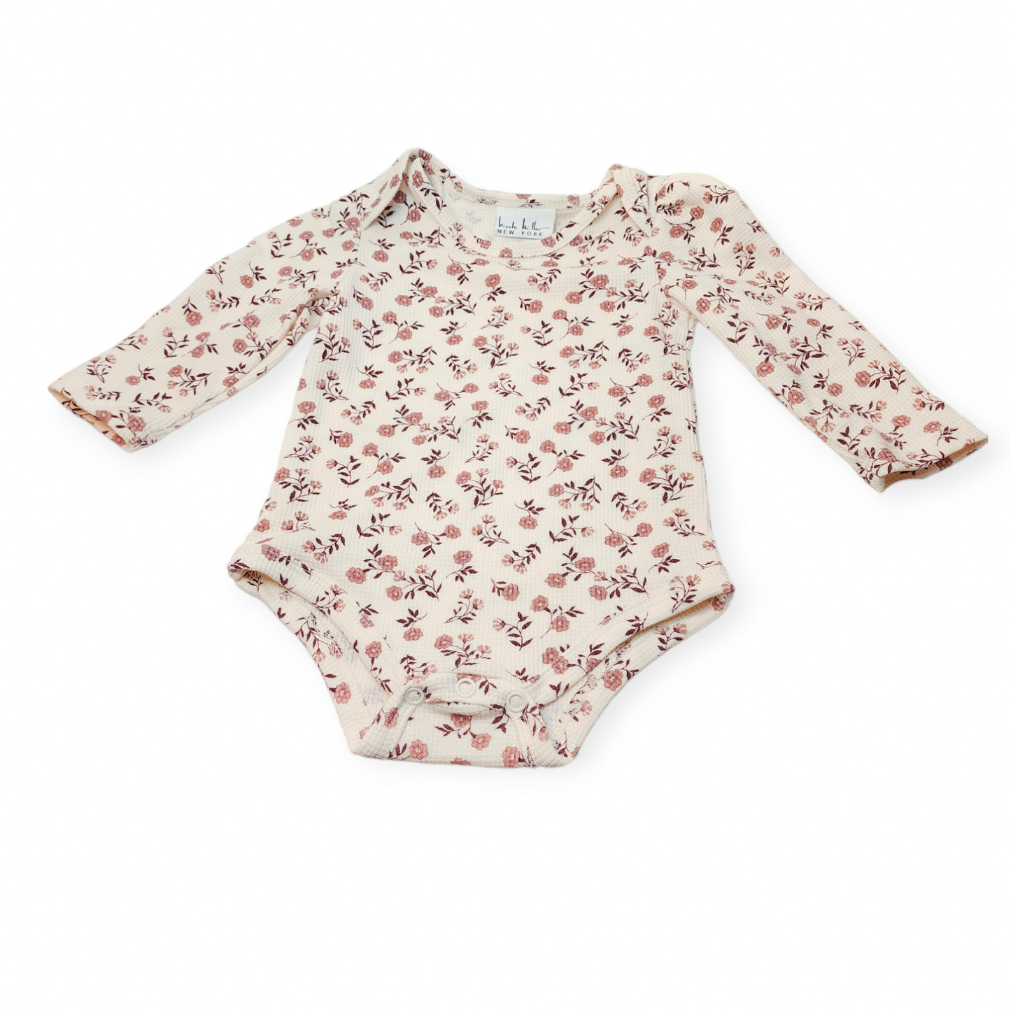 3pcs Baby Girl Sweet Floral Long Sleeve Skirt Set,by Nicole Miller .Size 12m Color: Mauve