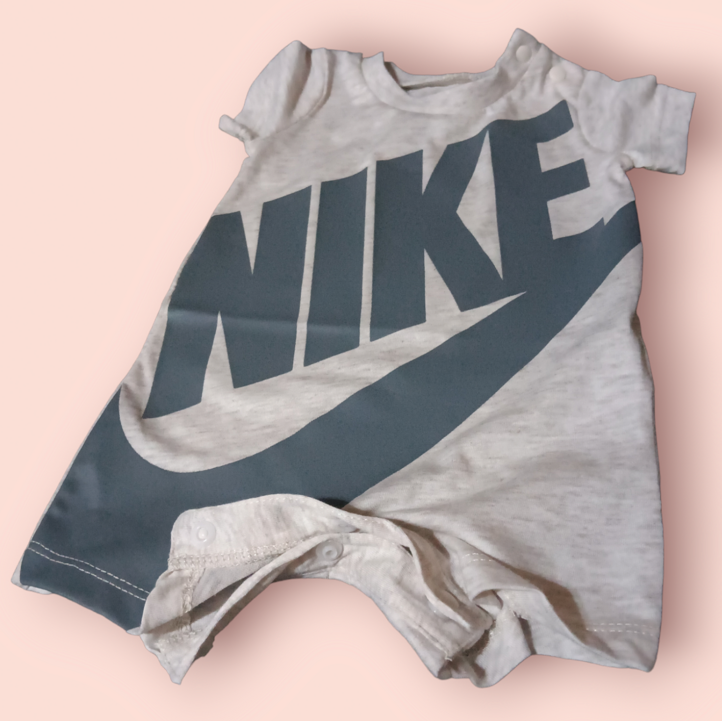 Nike Baby Boy Romper ~ Beige & Gray ~ New Born