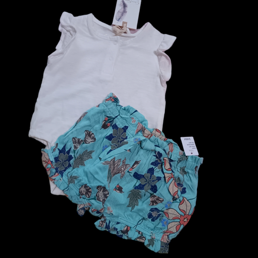 Jessica Simpson baby 2pc pinunder and short 3/6m