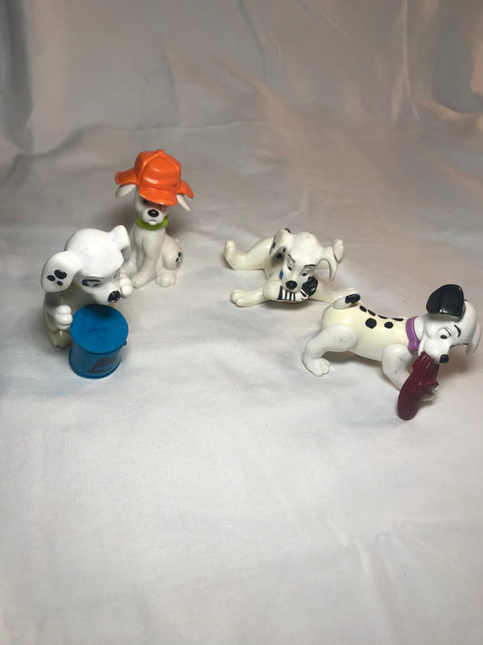 101 Dalmatians Mini Figure Characters Dog Puppy Lot Of 4 Disney