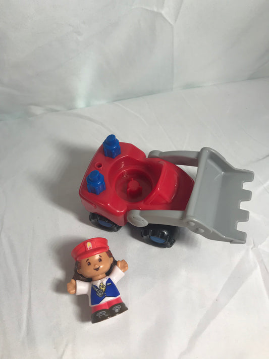 Fisher Price Little People Construction Front End Loader Truck & 1 Worker