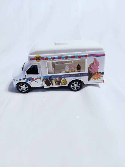 Kids Ice Cream Truck Metal Diecast Pull Back Drives Action