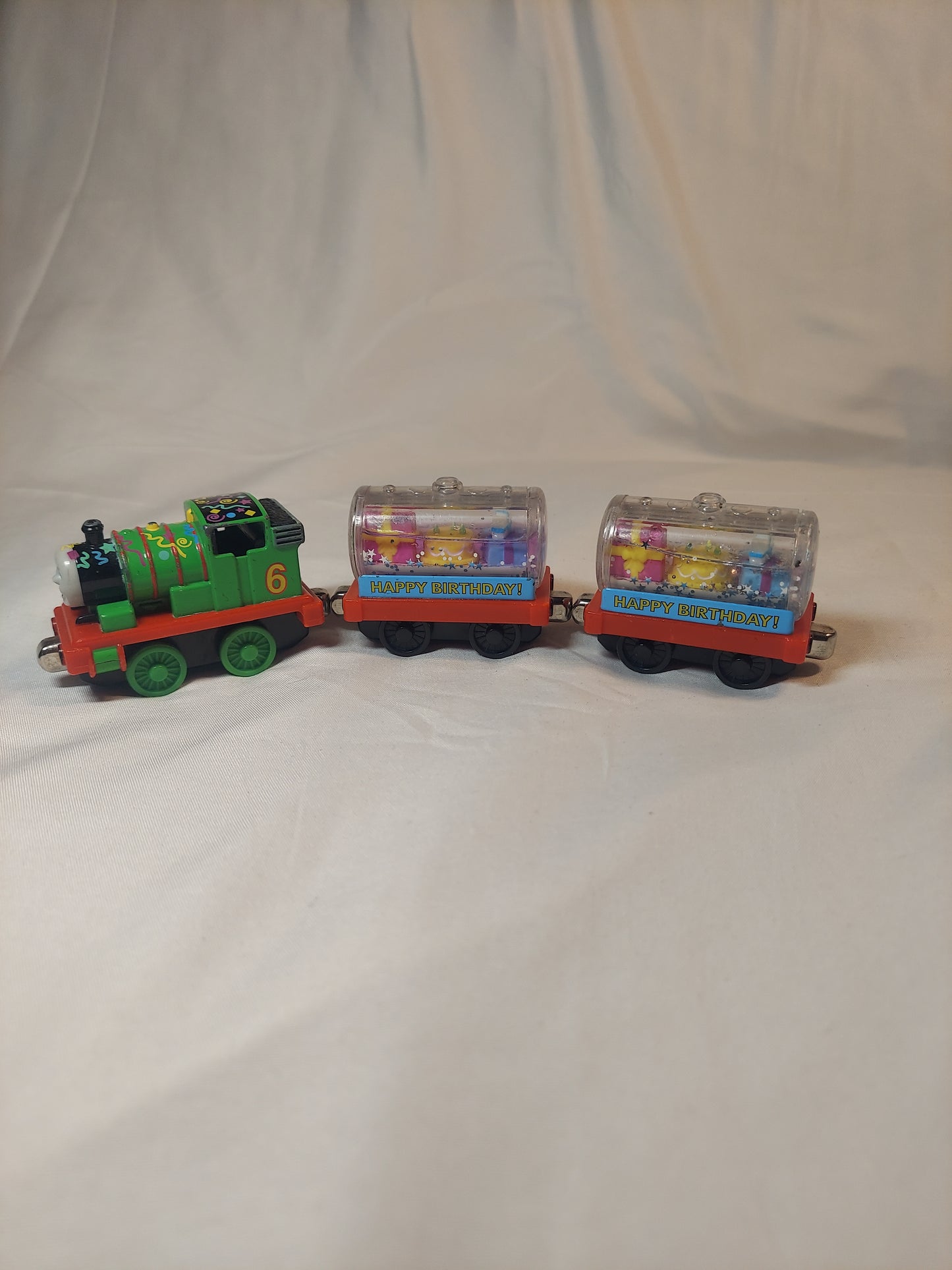 Thomas & Friends Take Play Along Diecast Train Tank Percy Happy Birthday Tanker