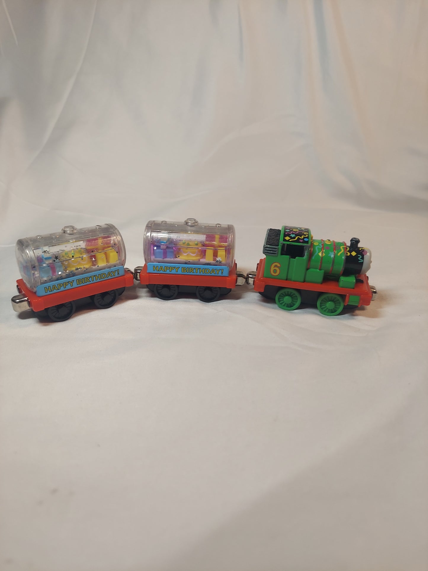 Thomas & Friends Take Play Along Diecast Train Tank Percy Happy Birthday Tanker