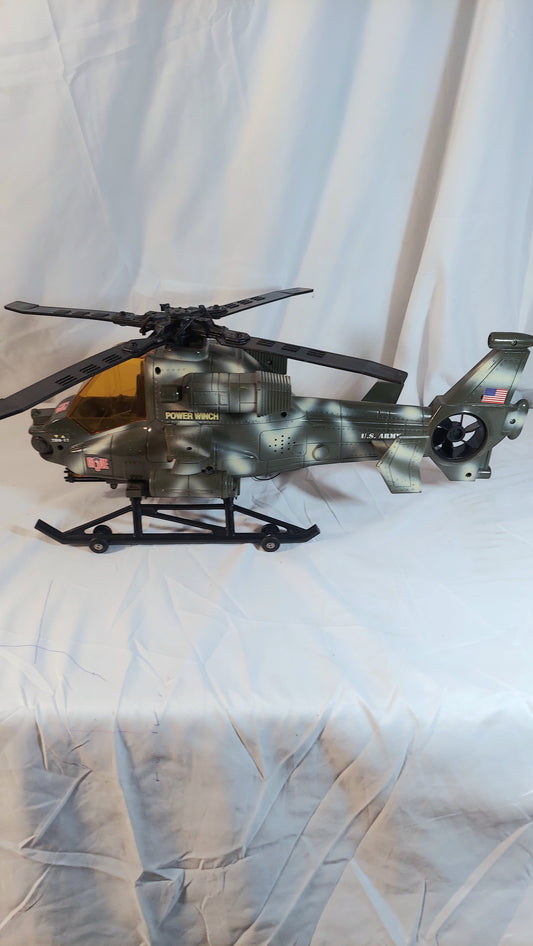 GI Joe Power Winch 2HQ-12 Funrise Helicopter Green 2001 Tested & Works