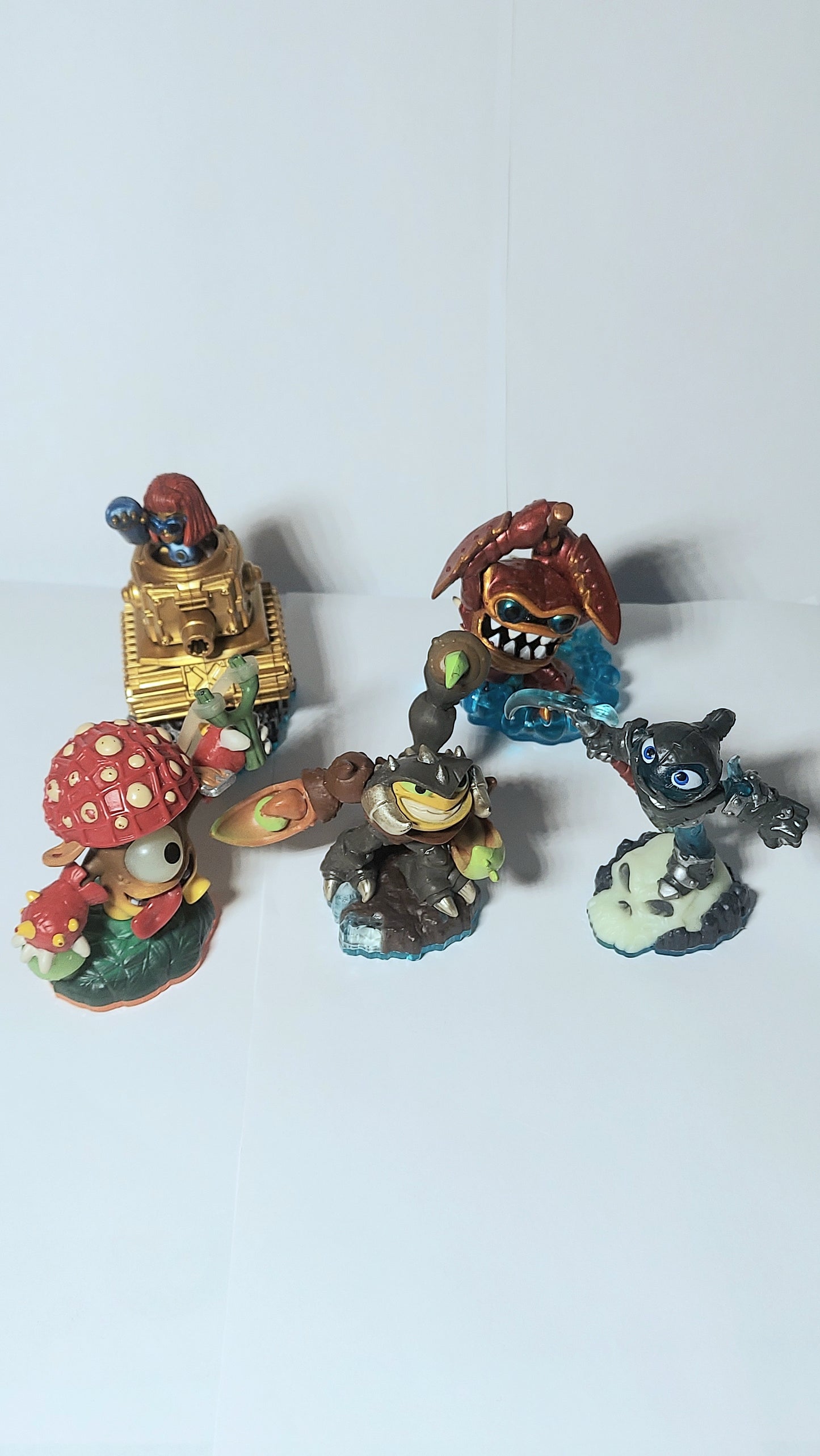 Skylanders Figure Lot Of 5 Shroomboom, Scorp, Grim Creeper,Heavy Duty Sprocket, Wham Shell