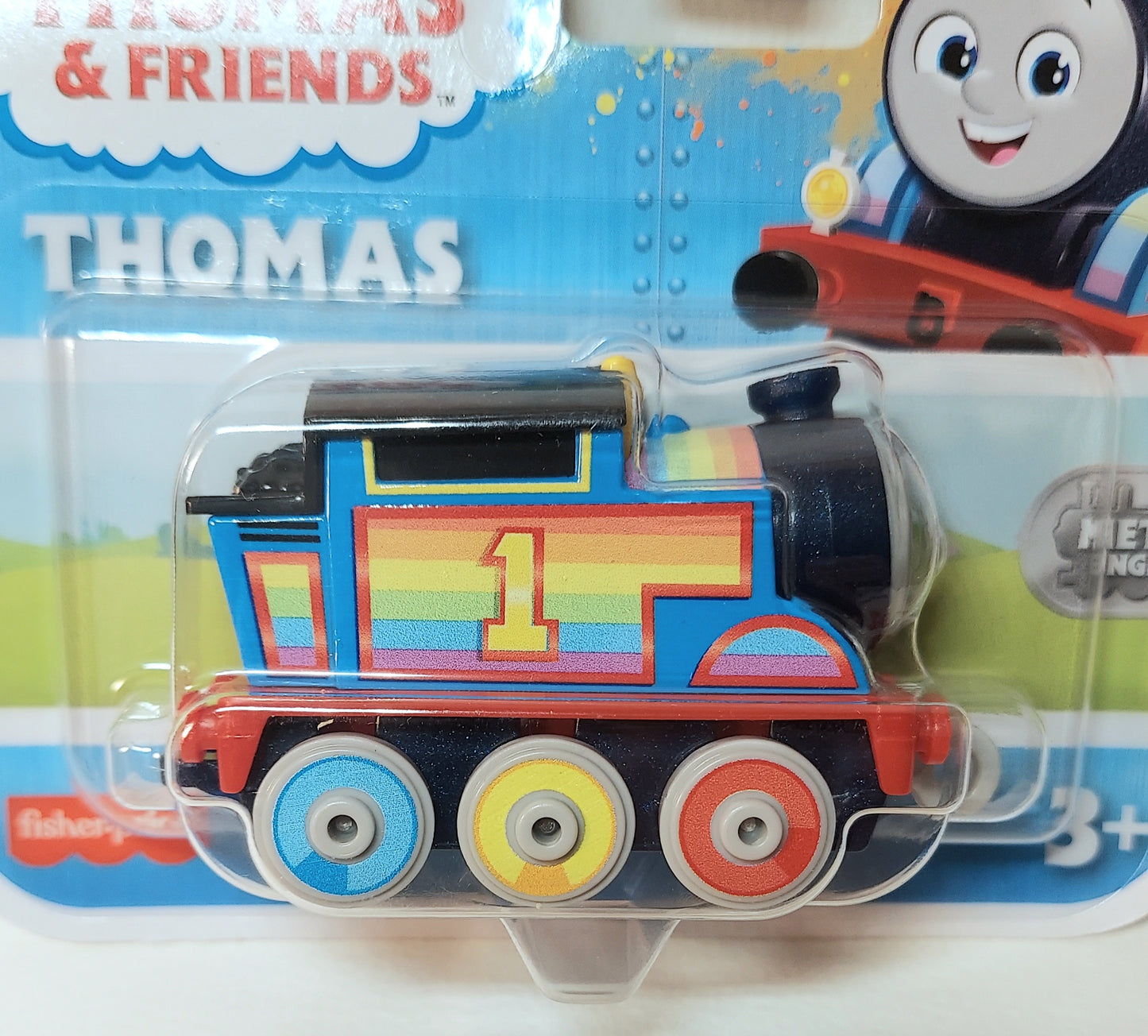 2022 Thomas & Friends Rainbow Thomas All Engine Go Metal Push Along Train Engine HHN54