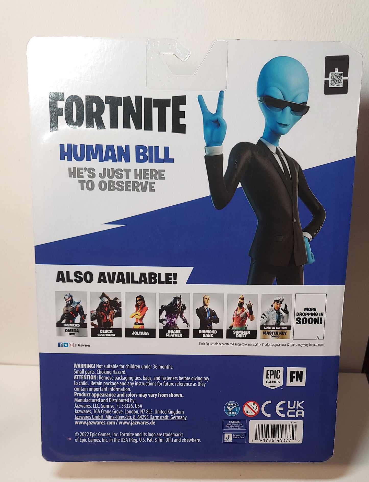 Human Bill (emote Series) - 4-inch Articulated Action Figure FNT1064 Fortnite