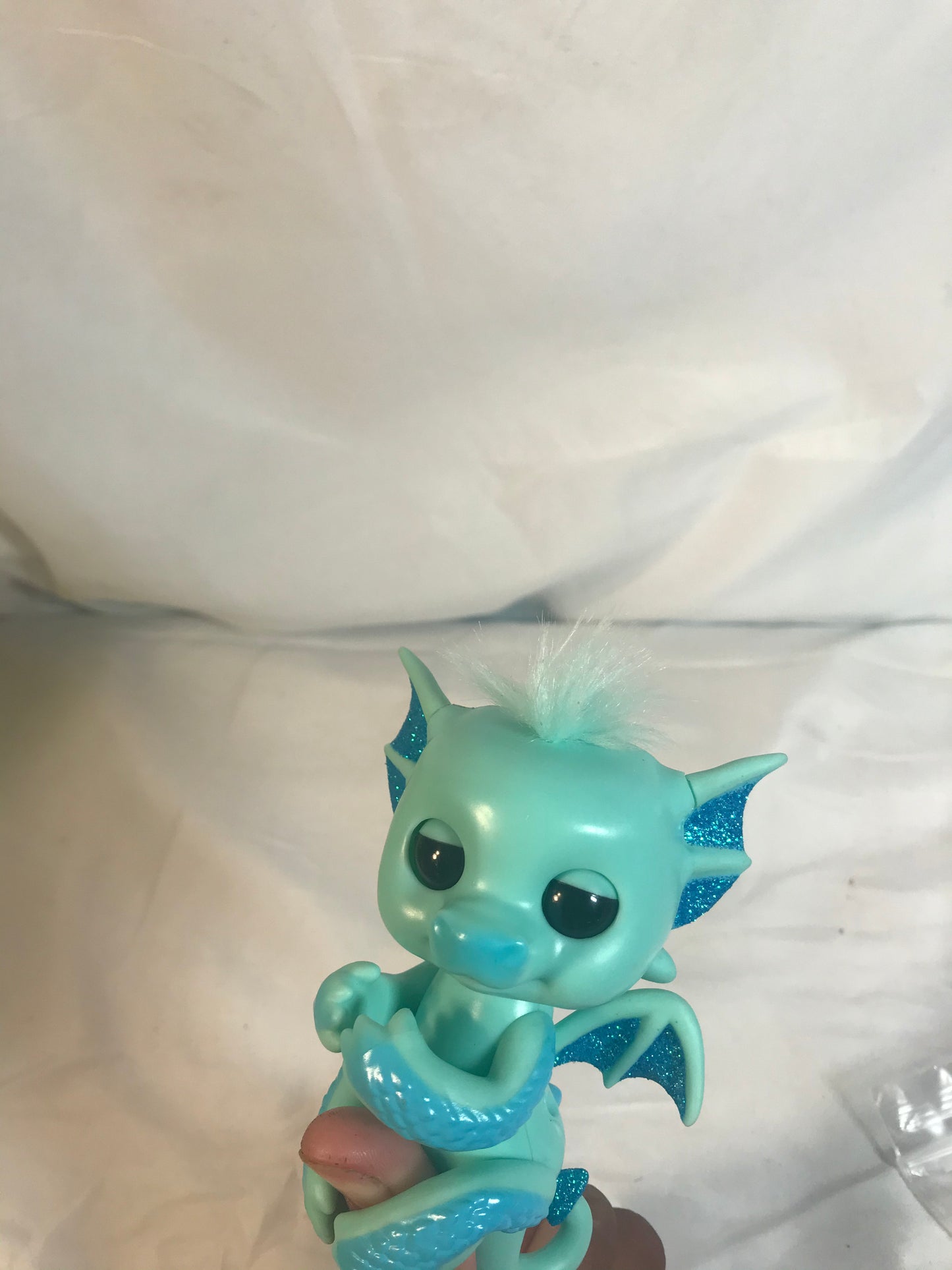 Fingerling Baby Dragon,  Aqua Colored Preowned. Tested, works