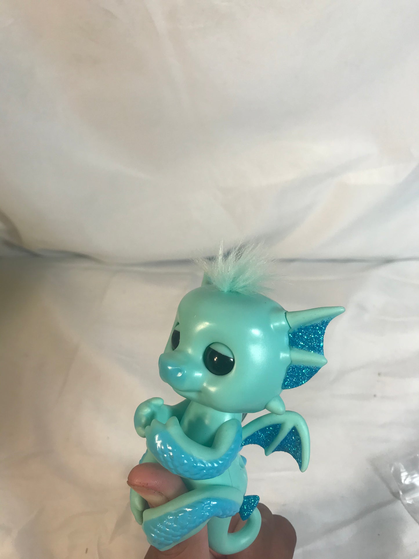 Fingerling Baby Dragon,  Aqua Colored Preowned. Tested, works