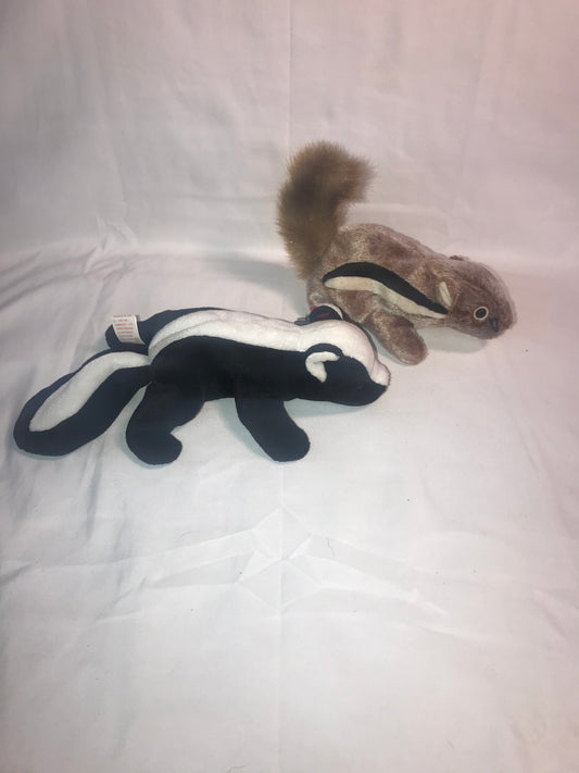 Ty beanie baby stinky the skunk and chipper the chipmunk