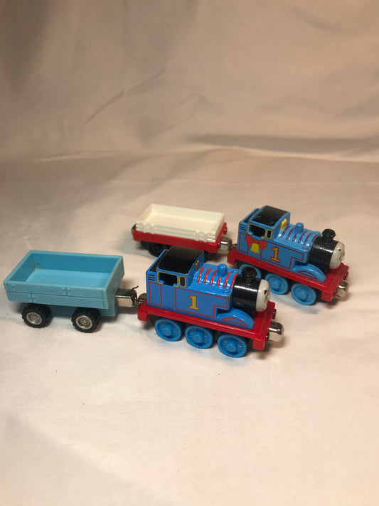 diecast 2002 gullane Thomas with wagon and 2009  thomas with car