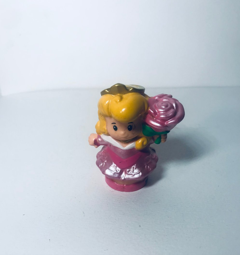 Fisher Price Little People Princess Aurora Holding Pink Flowers